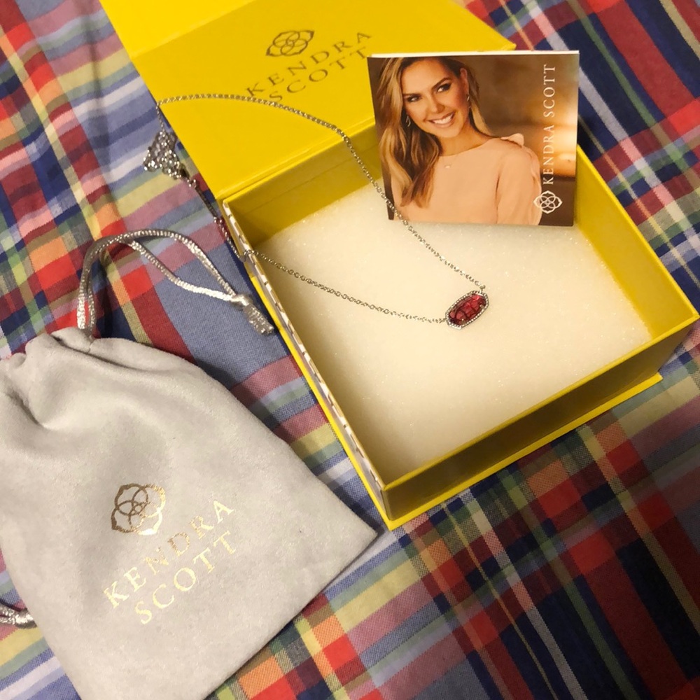 Kendra Scott Elisa Silver Pendant Necklace - Berry